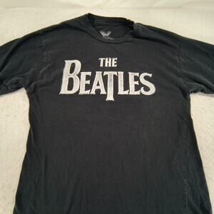Beatles Band Long Sleeve Graphic Casual T Shirt Mens Size Large L Black White